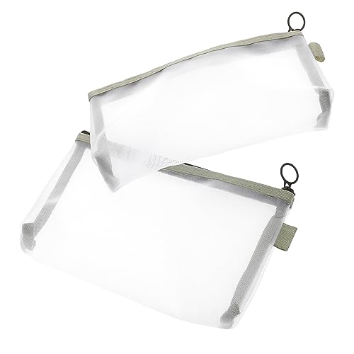 FOMIYES 2 Stück Teiliges Durchsichtige Mesh Kosmetiktaschen Leichte Nylon Schminkbeutel mit Reißverschluss Tragbare Make Up Organizer für Reisen Camping und Alltag Grün von FOMIYES