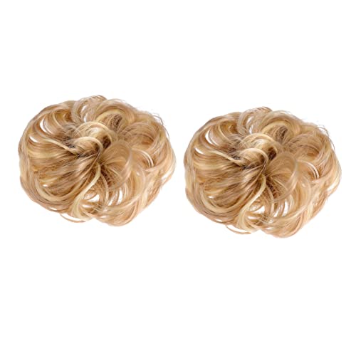 FOMIYES 2 Stück Teiliges Dutt Haarteil aus Hitzebeständigem Gewelltem Kunsthaar Natürlich Glänzend und Weich Einfach zu Befestigen Voluminöse Chignon Extensions für Damen Geeignet für von FOMIYES