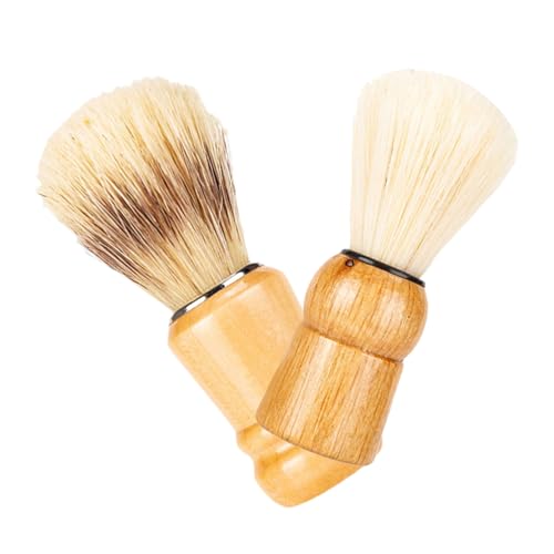 FOMIYES 2 Stück Teiliges Herren Rasierpinsel Holzgriff Langlebiger Bartpflege Pinsel mit Schweineborsten Vielseitig für Zuhause Reise und Salon für Bartstyling und Schaumherstellung von FOMIYES