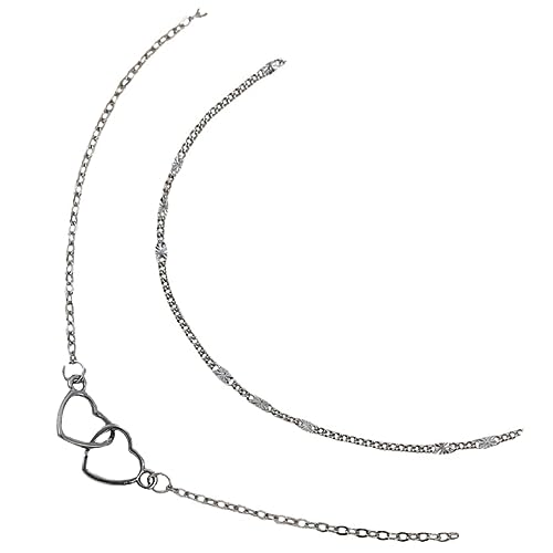 FOMIYES 2 Stück Teiliges Herzarmband für Stapelbare Armbänder mit Doppeltem Herzanhänger Eleganter Schmuck für Freundschaften Beziehungen Besondere Anlässe von FOMIYES
