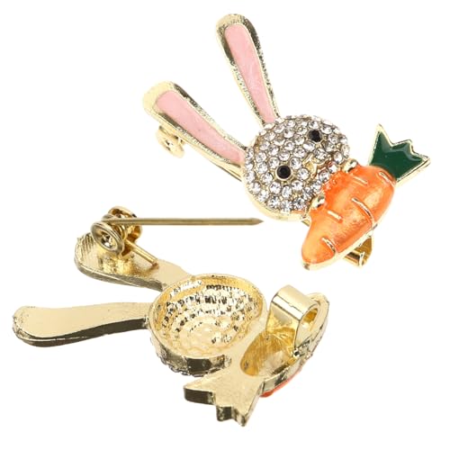 FOMIYES 2 Stück Teiliges Kaninchen Damen Anstecknadeln aus Hochwertiger Legierung Niedliche Tier designs Stabile Befestigung für Kleidung Schals und Hüte Modische Accessoires für Frauen von FOMIYES