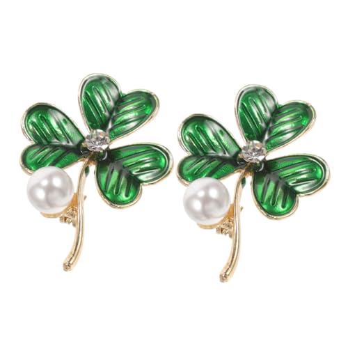 FOMIYES 2 Stück Teiliges Kleeblatt Broschen mit Strass Metall Anstecknadeln für Damen Kleidungsschmuck Vielseitige Modeaccessoires für Rucksäcke und Jacken von FOMIYES