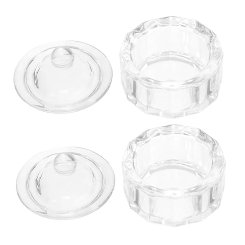 FOMIYES 2 Stück Teiliges Maniküre Bunte Glasnäpfe mit Deckel Langlebige Nagellack und Acryl Nagel Schalen Leicht zu Reinigen Stilvolle Aufbewahrung für Nagelkunst Zubehör von FOMIYES