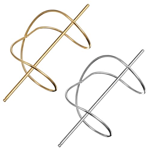 FOMIYES 2 Stück Teiliges Metall Haarnadel Unregelmäßig Gebogen Rutschfeste Haarspange für Dutt Gold und Silber Eleganter Haarschmuck für Damen Sicherer Komfortverlust von FOMIYES