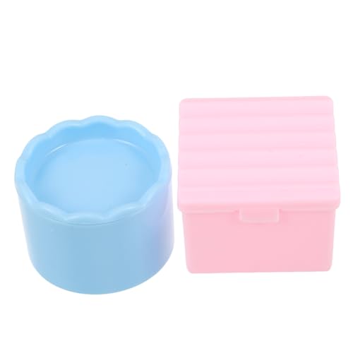 FOMIYES 2 Stück Teiliges Nail Art Reinigungsset mit Deckel Kunststoff Nagelpinselhalter und Dappen Dish Mehrschichtiger Organizer für Pinsel Maniküre-tools Robustes von FOMIYES