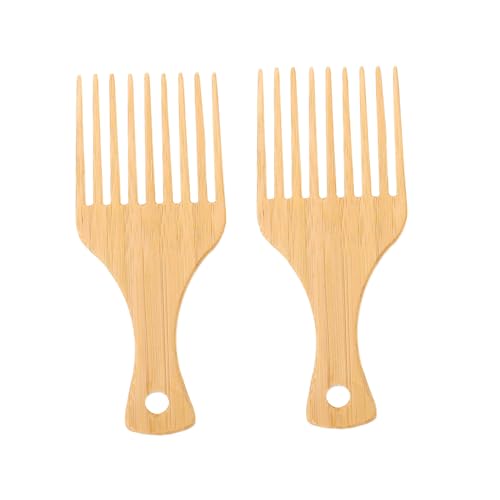 FOMIYES 2 Stück Teiliges Öl Holzkamm mit Breiten Zähnen Praktische Haarkämme für Männer Komfortabel Strapazierfähig für Styling Salon und Lockiges Haar von FOMIYES