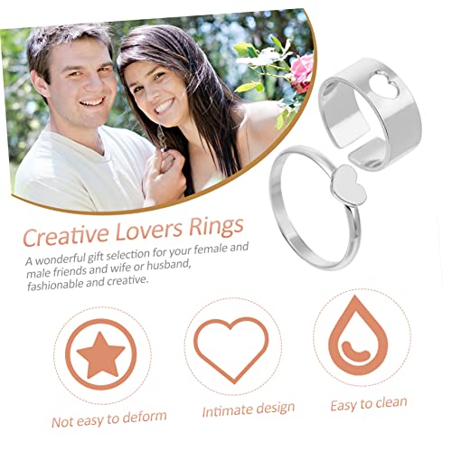FOMIYES 2 Stück Teiliges Paarring Hochwertigem Kupfer Rostfrei und Verschleißfest Liebesringe mit Glatter Oberfläche Komfortabel und Langlebig für Freunde von FOMIYES