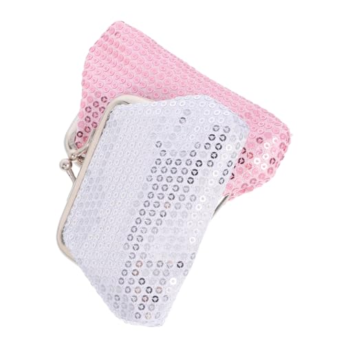 FOMIYES 2 Stück Teiliges Pailletten-münzgeldbörse Kleine Glitzernde Geldbörse mit Einfachem Verschluss Kompakte Mini-Portemonnaies für Kleinkinder und Mädchen für Münzen und Kleine von FOMIYES