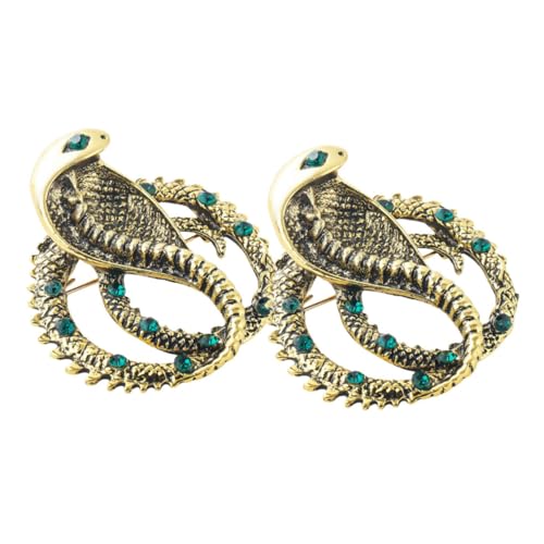 FOMIYES 2 Stück Teiliges Schlangen Brosche mit Strass Eleganter Anstecker für Damen Geeignet für Anzüge und Besondere Anlässe Glänzend und von FOMIYES