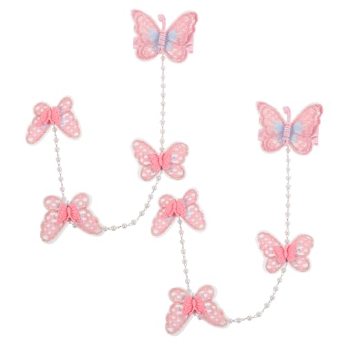 FOMIYES 2 Stück Teiliges Schmetterling Haarspangen mit Perlen und Tasseln Handgefertigte Mädchen Haarklammern in Rosa Haarschmuck für Partys Hochzeiten Geburtstage und Alltag von FOMIYES