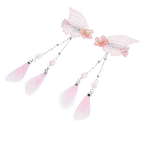 FOMIYES 2 Stück Teiliges Schmetterling Haarspangen mit Quasten Langlebige Sichere Haarklammern aus Robustem Material Niedliche Blumen Designs als Haarschmuck für Damen und Festliche von FOMIYES