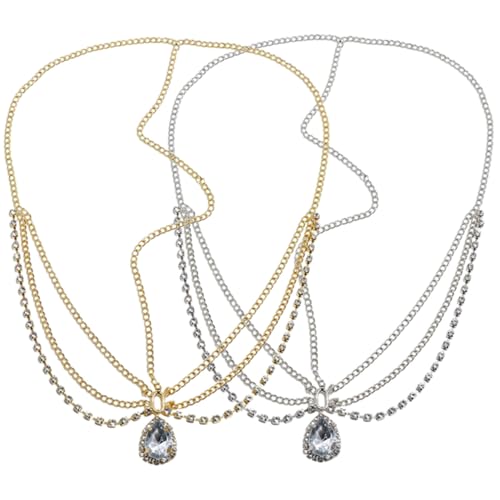 FOMIYES 2 Stück Teiliges Stirnband Damen Stirnschmuck mit Strasssteinen Leichtes Langlebiges Headpiece für Hochzeit Braut und Fest Komfortables Stirnband für Frauen und Mädchen von FOMIYES