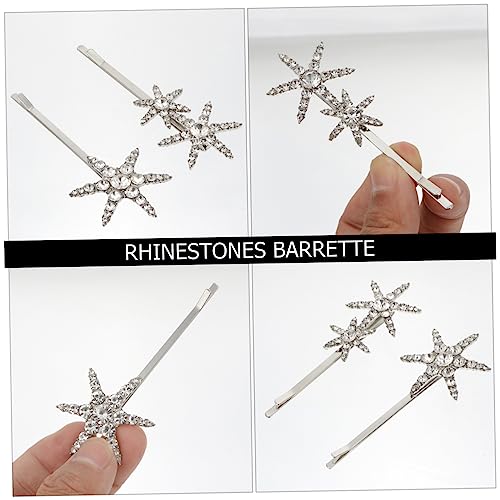 FOMIYES 2 Stück Teiliges Strass Stern Haarclip Damen Haarnadeln aus Legierung Modisch Elegant für Party Hochzeit Alltag Haarschmuck Silberfarben von FOMIYES
