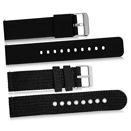 FOMIYES 2 Stück Teiliges Uhrenarmband für Damen Herren Silikon Nylon Armband Schnellwechselbar Atmungsaktiv Verstellbar Kompatibel mit Traditionellen von FOMIYES