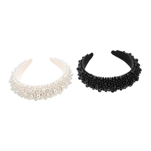 FOMIYES 2 Stück Teiliges Vintage Perlen Haarreifen Breites Gepolstertes Stirnband in Schwarz und Eleganter Haarschmuck für Mädchen Retro Stil Modisches Accessoire für Partys und Alltag FOMIYES 2 Stück Teiliges Vintage Perlen Haarreifen Breites Gepolstertes Stirnband in Schwarz und Eleganter Haarschmuck für Mädchen Retro Stil Modisches Accessoire für Partys und Alltag von FOMIYES
