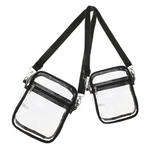 FOMIYES 2 Stück Transparente Crossbody Schultertaschen mit Reißverschluss Verstellbarer Gurt Stadionzugelassen Vielseitig für Damen und Herren für Konzerte Sportveranstaltungen Makeup von FOMIYES