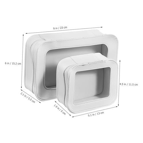 FOMIYES 2 Stück Transparente Kosmetiktasche PVC Reise Make up Tasche mit Reißverschluss Leichte Kulturbeutel für Damen Herren Großer Organizer mit Quadratischem Design Kompakt und von FOMIYES