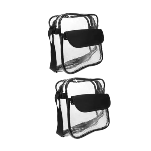 FOMIYES 2 Stück Transparente Stadionzugelassene PVC-Schultertaschen Durchsichtige Umhängetaschen für Frauen Klarer Reise Strandbeutel Multifunktional für Konzerte und Sportveranstaltungen von FOMIYES