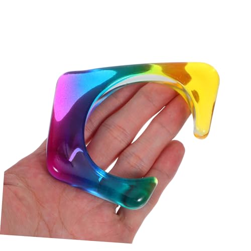 FOMIYES 2 Stück Unregelmäßige Acrylarmbänder Set Bunte Farbverlauf Manschetten Leichtes Geometrisches Retro Design Vielseitige Damen Schmuck für Outdoor Party und Festival Accessoire von FOMIYES
