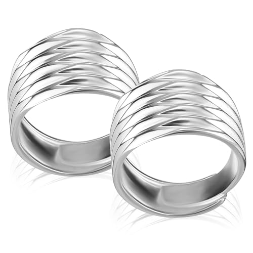 FOMIYES 2 Stück Verstellbare Damen Ringe aus Metall Minimalistischer Silberner Boho Finger Schmuck für Teen Langlebig Hautfreundlich und Modisch für Alltag und von FOMIYES