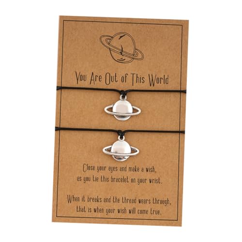 FOMIYES 2 Stück Verstellbare Handgefertigte aus Wachsband Kreative Planetendesigns für Paare zum Valentinstag Elegant und Langlebig von FOMIYES