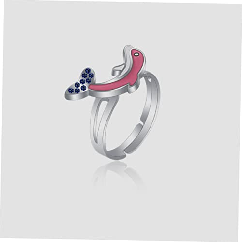 FOMIYES 2 Stück Verstellbarer Delfin Stimmungsring für Farbwechselnder Tier Fingerring aus Langlebiger Legierung Leichter Offener Ring mit Elegantem Blauton Spaßiger Emotion Ring für von FOMIYES