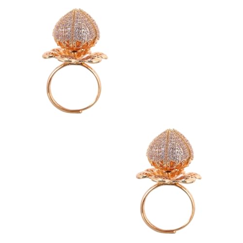 FOMIYES 2 Stück Verstellbarer Offener Ring mit Rosendesign Kreativer Mode Schmuck für Damen Stilvoller Ring für Partys Besondere Anlässe Hoher Tragekomfort Langlebigkeit Goldfarbenes von FOMIYES