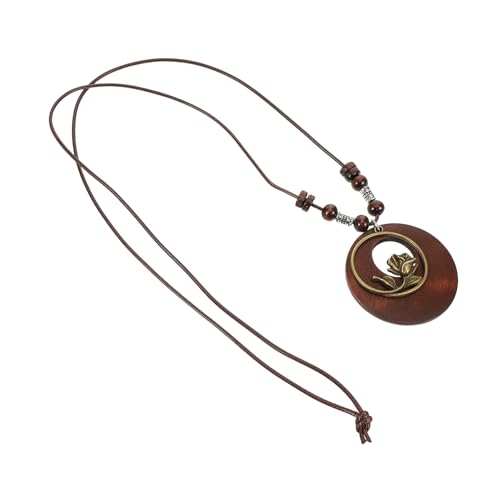 FOMIYES 2stücke Rosenanhänger Halskette Vintage Design Lange Boho Pullover Schmuck Für Damen Und Herren Stilvolle Ethno-mode Für Besondere Anlässe von FOMIYES