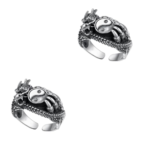 FOMIYES 2 Stück Vintage Drachenring für Männer Retro Metallring Kostüm Schmuck Langlebig Besondere Anlässe Alltägliches für Männer Freunde von FOMIYES