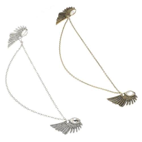 FOMIYES 2 Stück Vintage Kragenspangen mit Flügel Design Schal und Pullover Clip für Damen und Herren Praktische Kleidung Clips für Strickjacken Cardigans Mäntel und Schals Antike Silber von FOMIYES