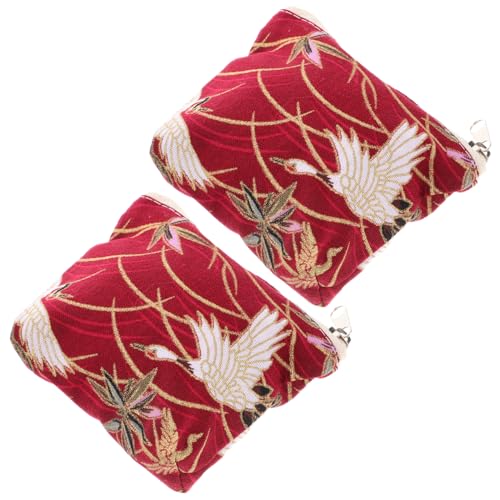 FOMIYES 2 Stück Vintage Mini Geldbörse Baumwolle mit Reißverschluss Kleine Chinesische Münztasche Clutch Tragbare Schlüssel und Schmuckaufbewahrungstasche und Langlebig von FOMIYES