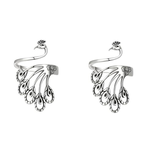 FOMIYES 2 Stück Vintage Pfauenring Damen Verstellbarer Ring für Häkelprojekte Eleganter Tier Ring für Frauen Weihnachten Valentinstag Geburtstagsgeschenke von FOMIYES