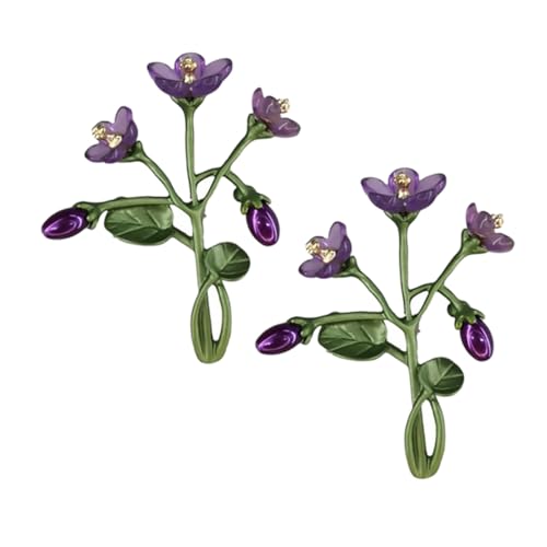 FOMIYES 2 Stück Violette Brosche Brosche Anzugnadeln Blume süße Stifte Broschennadel Brosche Abzeichen Hochzeitsbrosche Stillscheide Schmuck Hochzeiten Broschenstifte Plastik von FOMIYES