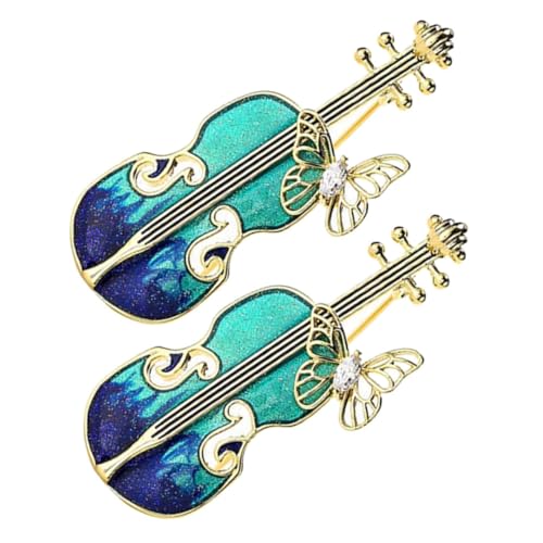 FOMIYES 2 Stück Violine Brosche Broschennadel Für Kleidung Frauen Broschennadeln Schal Brosche Geigenbrosche Für Kleidung Kleidernadel Instrumente Kleidung Brosche Zinklegierung von FOMIYES