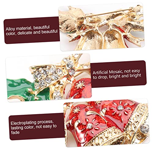 FOMIYES 2 Stück Weihnachtliche Legierungsbroschen Xmas Anstecknadeln für Kleidung und Corsage Robuste Metallqualität Festliche Weihnachtsornamente für Pullover Jacken Hüte und Schals von FOMIYES