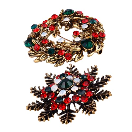 FOMIYES 2 Stück Weihnachts Schneeflocken Brosche Retro Anstecknadel für Festliche Dekoration für Partys Weihnachten und Besondere Anlässe von FOMIYES