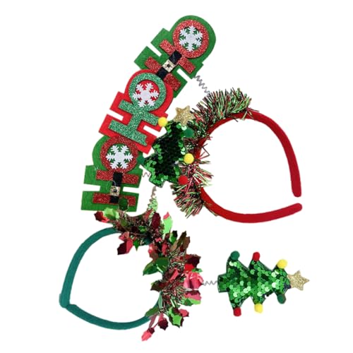 FOMIYES 2 Stück Weihnachtsstirnband Weihnachtsbaumkostüm Weihnachtsaccessoires goldener Lametta-Weihnachtsbaum Halloween Stirnband Weihnachtsstirnbänder Weihnachtshaarschmuck Stoff von FOMIYES