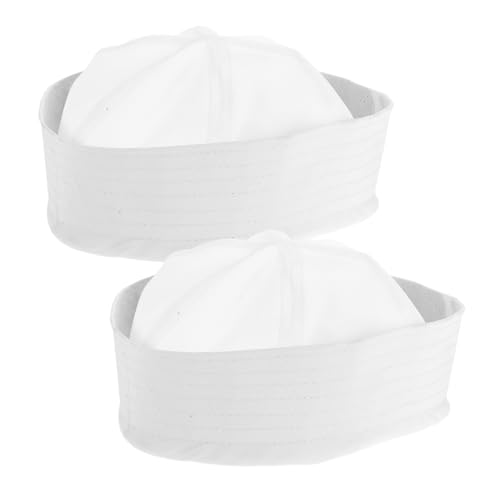 FOMIYES 2 Stück Weiße Matrosenhüte Erwachsene Segler Kappe Kostüm Zubehör für Karneval Maskerade Halloween Seemotiv Party Cosplay von FOMIYES