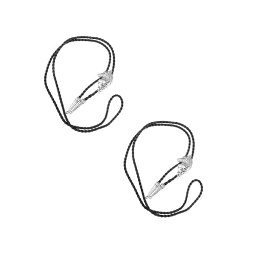 FOMIYES 2 Stück Western Wolf Kopf Bolo Tie Kette Herren Vintage Hemd Anhänger Western Cowboy Stil von FOMIYES