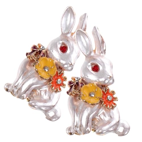 FOMIYES 2 Stück Year Rabbit Lapel Pin Kreative Hasen Brosche aus Metall Dekorative Anstecknadel für Kleidung Jacken Taschen Modisches Accessoire für Damen und Herren von FOMIYES