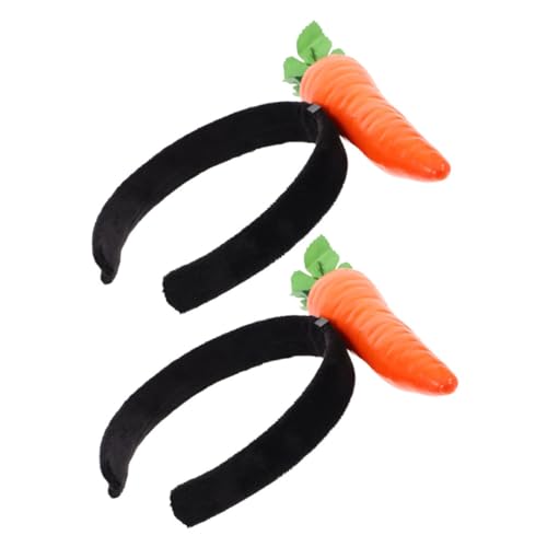 FOMIYES 2stücke Osterkarotten-kopfschmuck Plüschhaarreif Originelles Stirnband Osterstirnband Kostümstirnband Süßes Haaraccessoire Dekoratives Stirnband Für Osterparty von FOMIYES