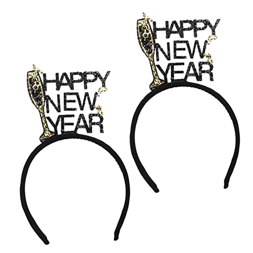 FOMIYES 2 Stücke Neue Jahr Der Tag Stirnband Glitter Haar Band Neue Jahr Frauen Frühling Festival Requisiten von FOMIYES