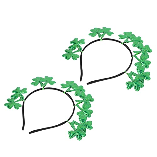 FOMIYES 2st Stirnband Patricks Day Haarreifen Kinder Haargummis Festliche Haartracht Klee Kopfschmuck Grünes Irisches Zubehör Haarschmuck Für Kinder Irland Schmiedeeisen Mädchen Blatt von FOMIYES