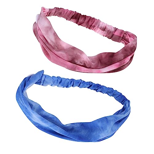 FOMIYES 2 Stücke Tie Dye Kopfband mit Ohrenschutz Atmungsaktive Yoga Sport Stirnbänder Multifunktionale Fitness Kopfbedeckung für Damen Herren von FOMIYES
