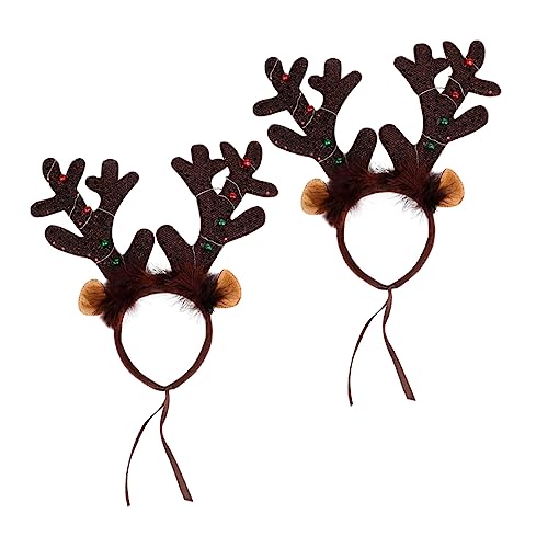 FOMIYES 2 Stücke Tiergeweih-Stirnband Hörner Weihnachtskleidung für Haustiere weihnachts haarschmuck weihnachtshaarschmuck Weihnachtshaarreifen für Haustiere Weihnachten Haustier Stirnband von FOMIYES