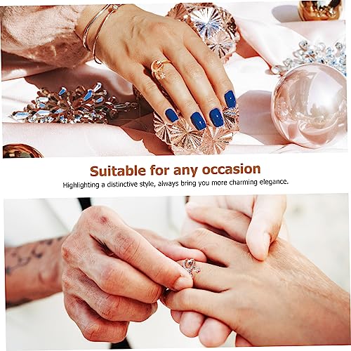 FOMIYES 2 Verstellbare Stern Mond Offene Ringe Damen Kupfer Zirkonia Verarbeitung Hautfreundlich von FOMIYES