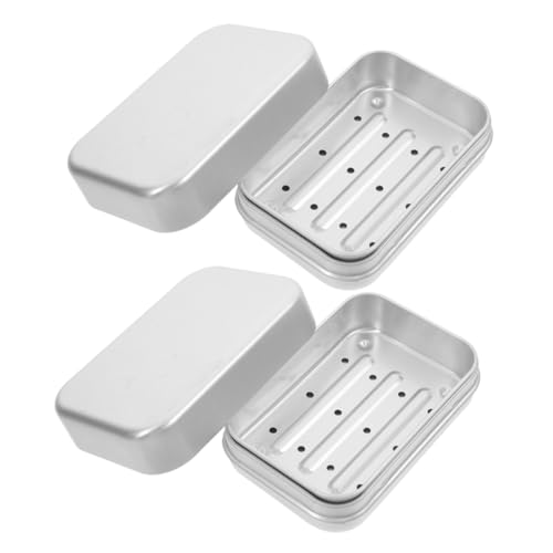 FOMIYES 2-teilige Seifenschalenbox Aus Aluminium Mit Deckel Seifen-organizer Im Minimalistischen Japanischen Design Für Camping Reisen Fitnessstudio Zuhause Und Badezimmer von FOMIYES