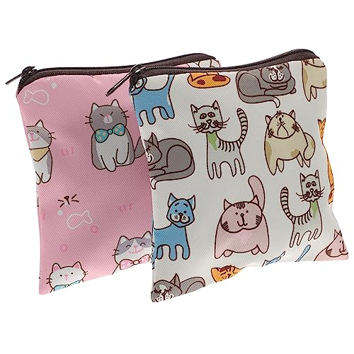 FOMIYES 2-teilige Servietten-Aufbewahrungstasche Für Frauen Dekorative Periodentasche Tragbare Tampontasche Cartoon-lippenstifthalter Reise-kulturtasche von FOMIYES