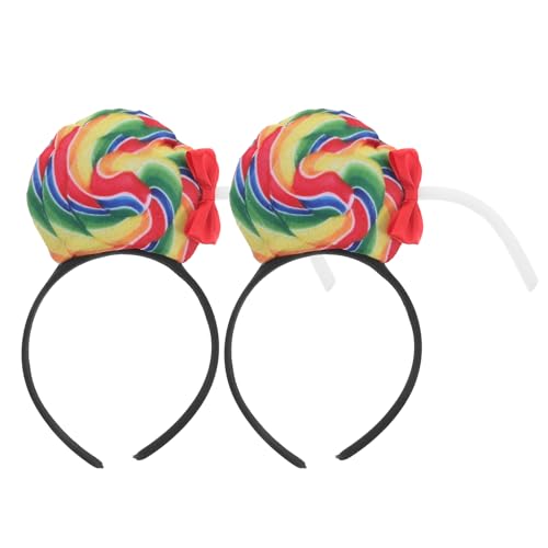 FOMIYES 2-teiliges Lollipop-Kostüm-Stirnband: Bequemer Lollipop-Topper-Haarreif – Festival-Dress-Up-Cosplay-Süßigkeiten-Haar-Accessoires von FOMIYES