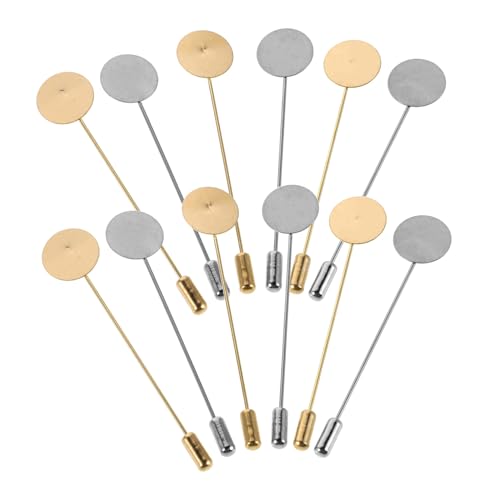 FOMIYES 20 Sätze Teiliges Broschennadel Set aus Kupfer mit Flachem Rundem Tablett für DIY Schmuck Vielseitige Anstecknadeln für Hut Schal Abzeichen Bastelaccessoires von FOMIYES